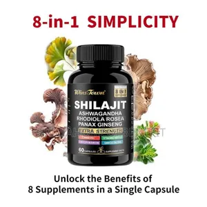 8-in-1 Organic Shilajit Capsules (Gold Grade)