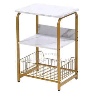 Square Wooden Tier 3 Storage Side Table for Bedroom