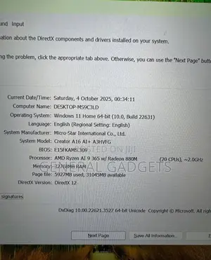 Laptop MSI 32GB AMD Ryzen 9 SSD 2T