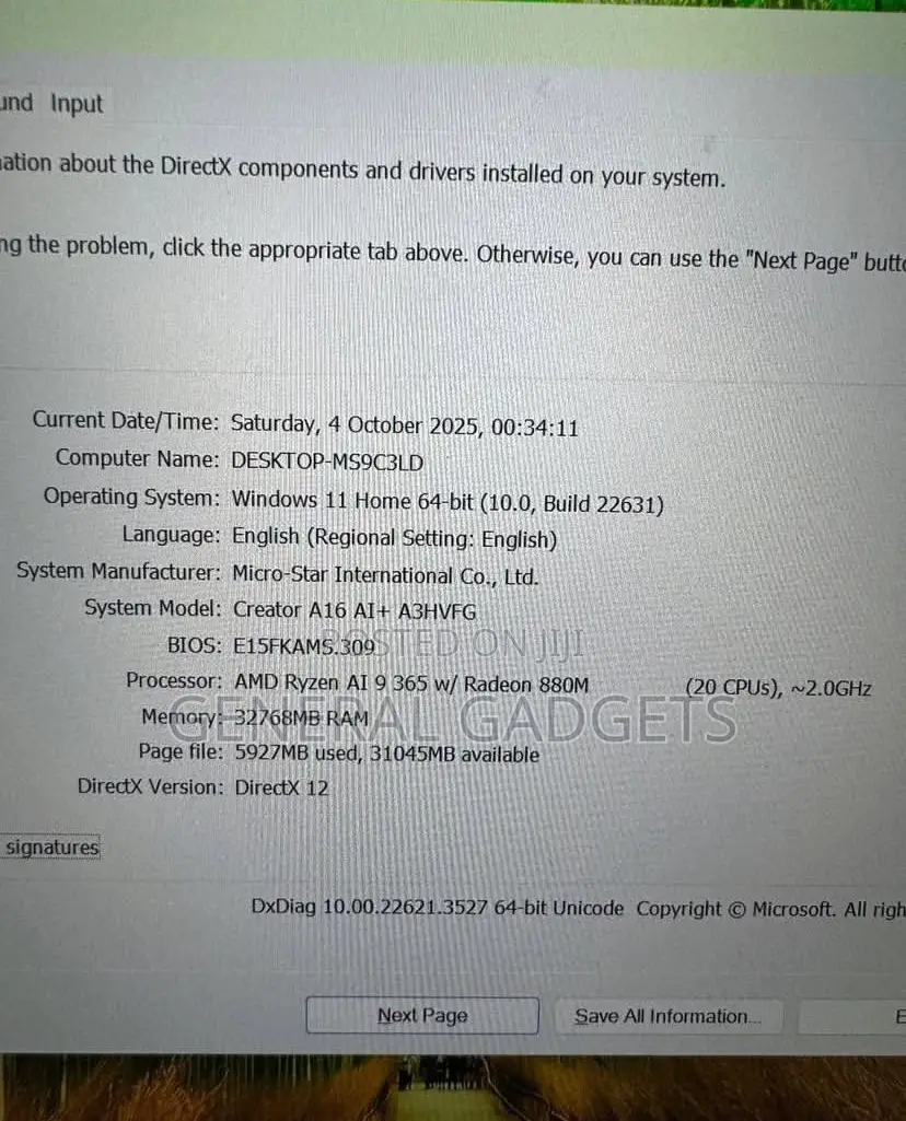 Laptop MSI 32GB AMD Ryzen 9 SSD 2T