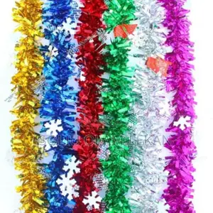 Shiny Tinsel For Christmas Tree Decoration - 6 Pieces X 6.6ft