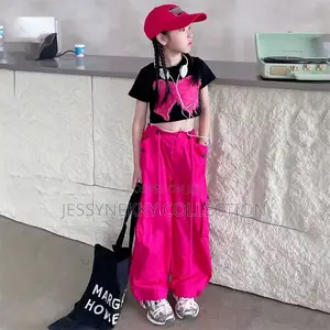 Luxurious Girls Cargo Pants With Crop Top