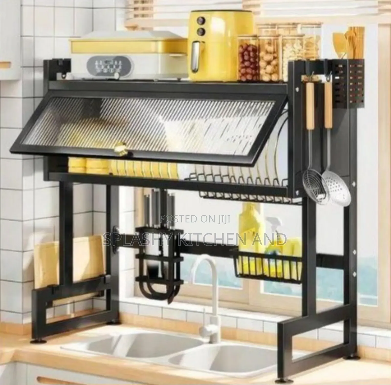 Over the Sink Plate Rack With Cover