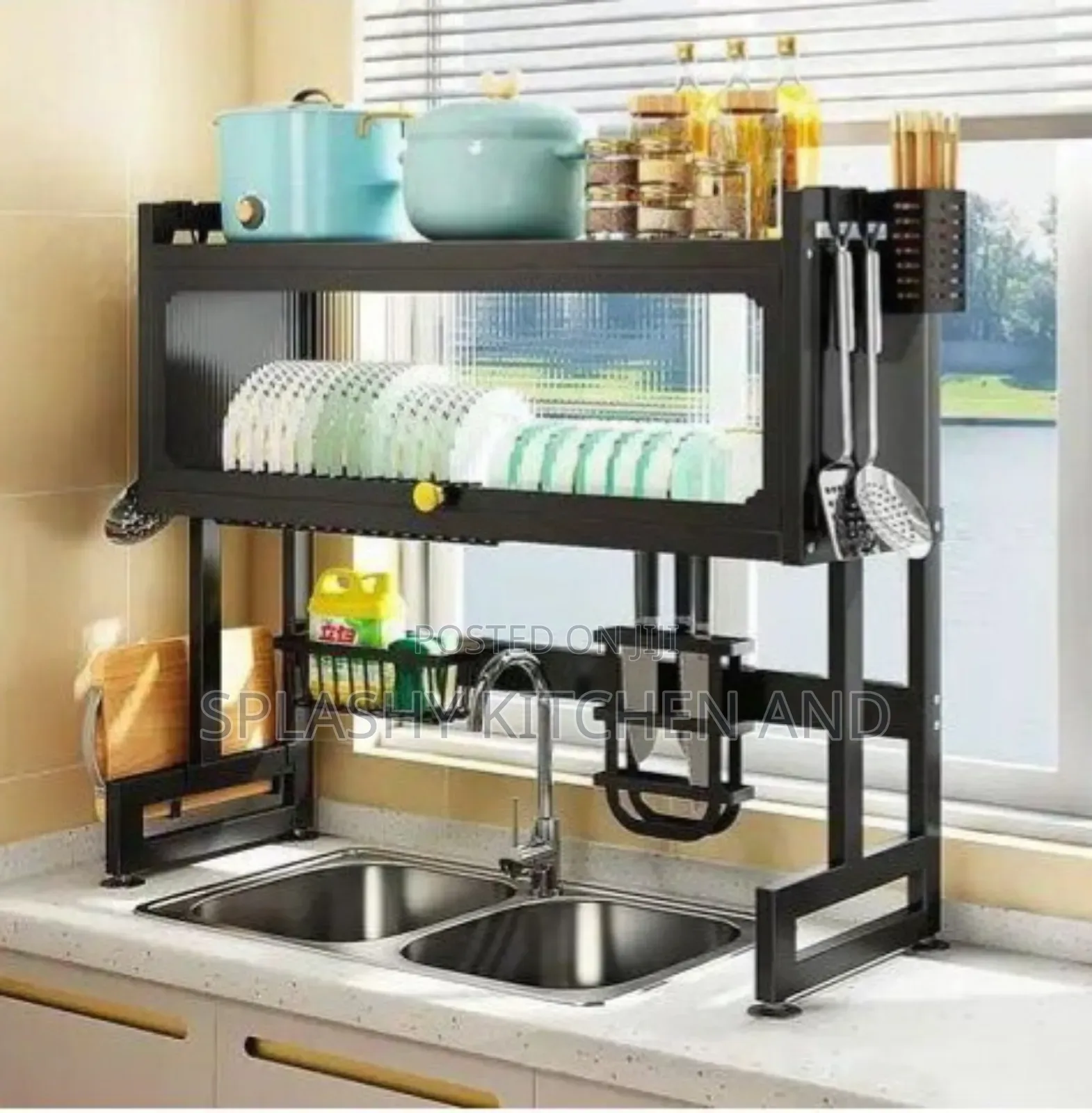 Over the Sink Plate Rack With Cover