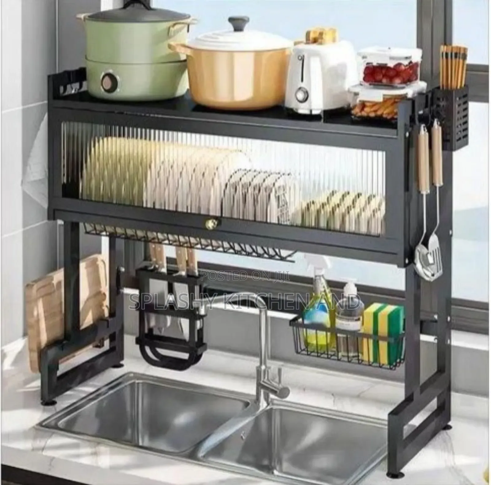 Over the Sink Plate Rack With Cover