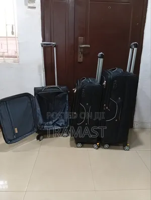 3 Set Swiss Polo Strong Travel Luggage (Black)