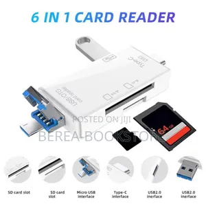 6-in-1 Usb 2.0 Type C Card Reader 2pcs(Black White)