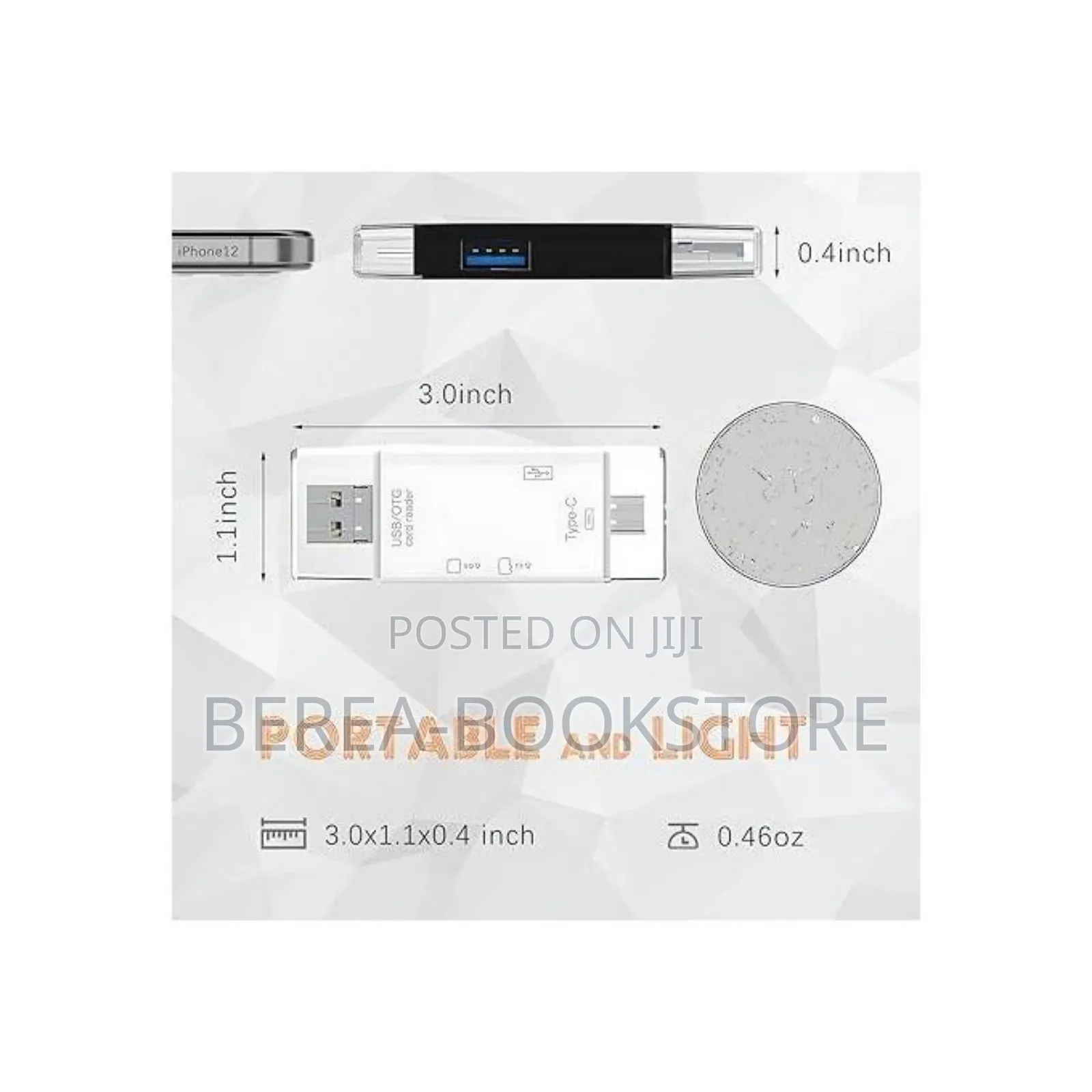 6-in-1 Usb 2.0 Type C Card Reader 2pcs(Black White)
