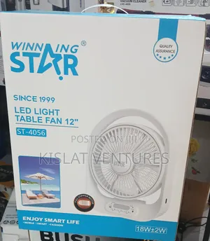 Winning Star Led Light Rechargeable Table Fan 12inch