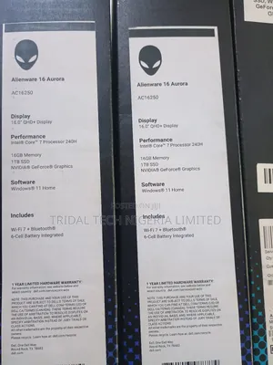 New Laptop Alienware Area-51m 16GB Intel Core 7 SSD 1T