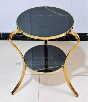 2 Steps Luxury Heavy Duty Gold Modern Glass Top Nordic Sofa Side Table