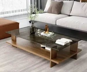 Exquisite Heavy Duty Transparent Glass Top Nordic Coffee Table