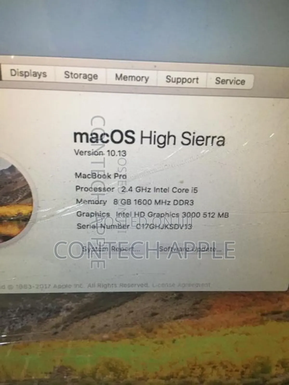 Laptop Apple MacBook Pro 2011 8GB Intel Core I5 HDD 500GB