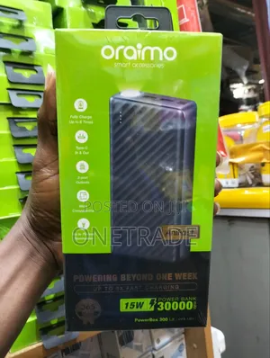 Oraimo Powerbox 300 Lit, a 30000mah Power Bank.