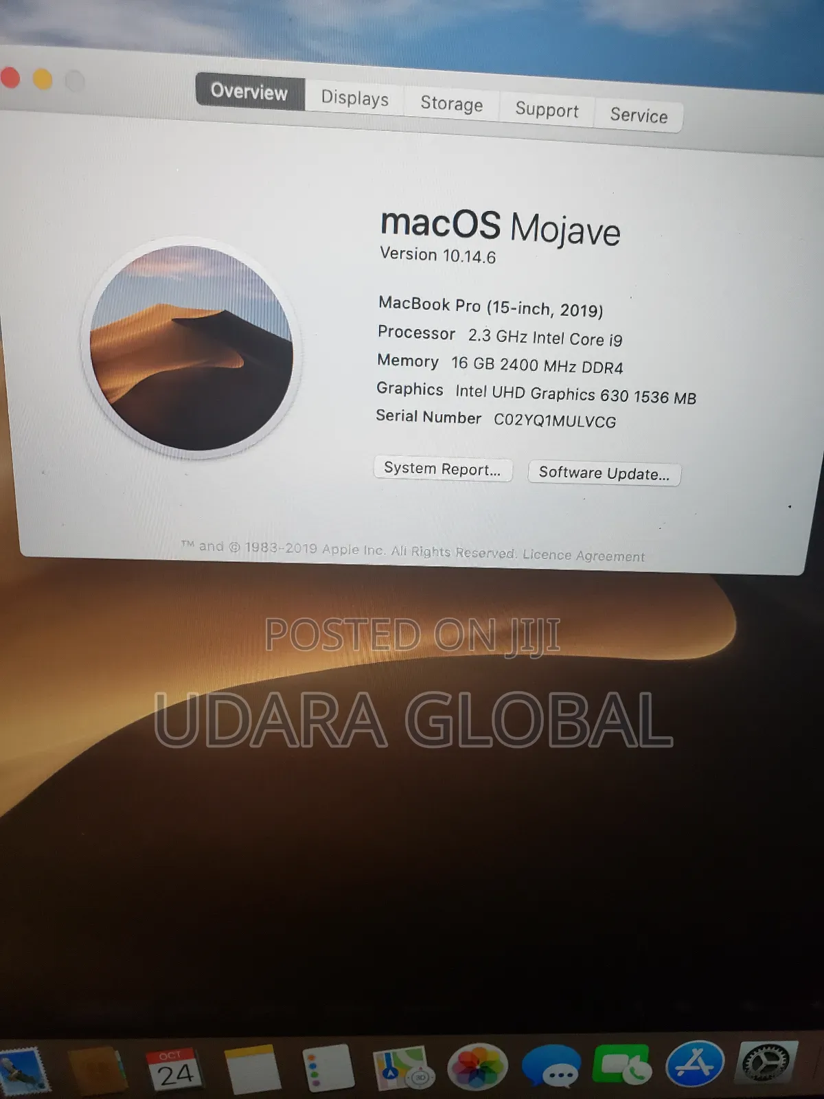 Laptop Apple MacBook Pro 2019 16GB Intel Core I9 HDD+SSD 512GB