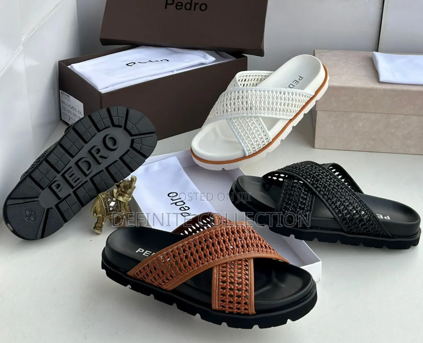 Luxury Netted Leather Slippers