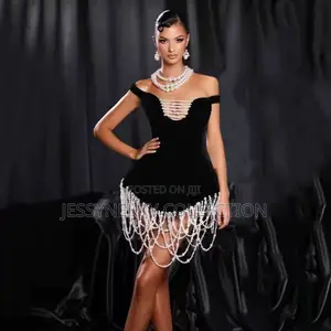 Beautiful Luxurious Ladies Black Gown Worh Dazzling Beads