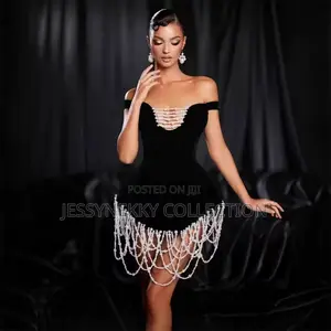 Beautiful Luxurious Ladies Black Gown Worh Dazzling Beads