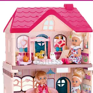 Diy Kid's Pretend Play House Toys Plastic Girls Doll Villa