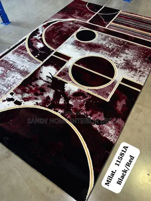 Designed Center Rug Red/Black Instanbu Unique Colour