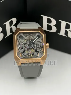 Original Bell Ross Gray Rubber Strap Mechanical Watch