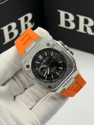 Original Bell Ross Orange Rubber Strap Calendar Watch
