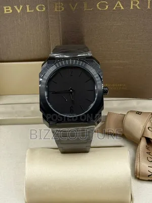 Original Bvlgari Black Stainless Steel Quartz Watch in Store