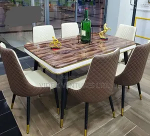 Dining Set With Marble Top Table and 6 Chair Imported