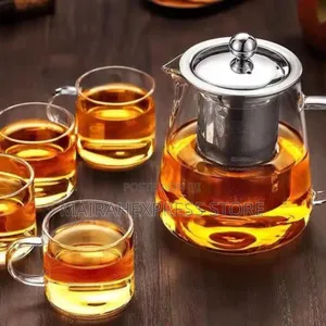 950ml Heat Resistant Glass Tea Pot With 4cups (T361)