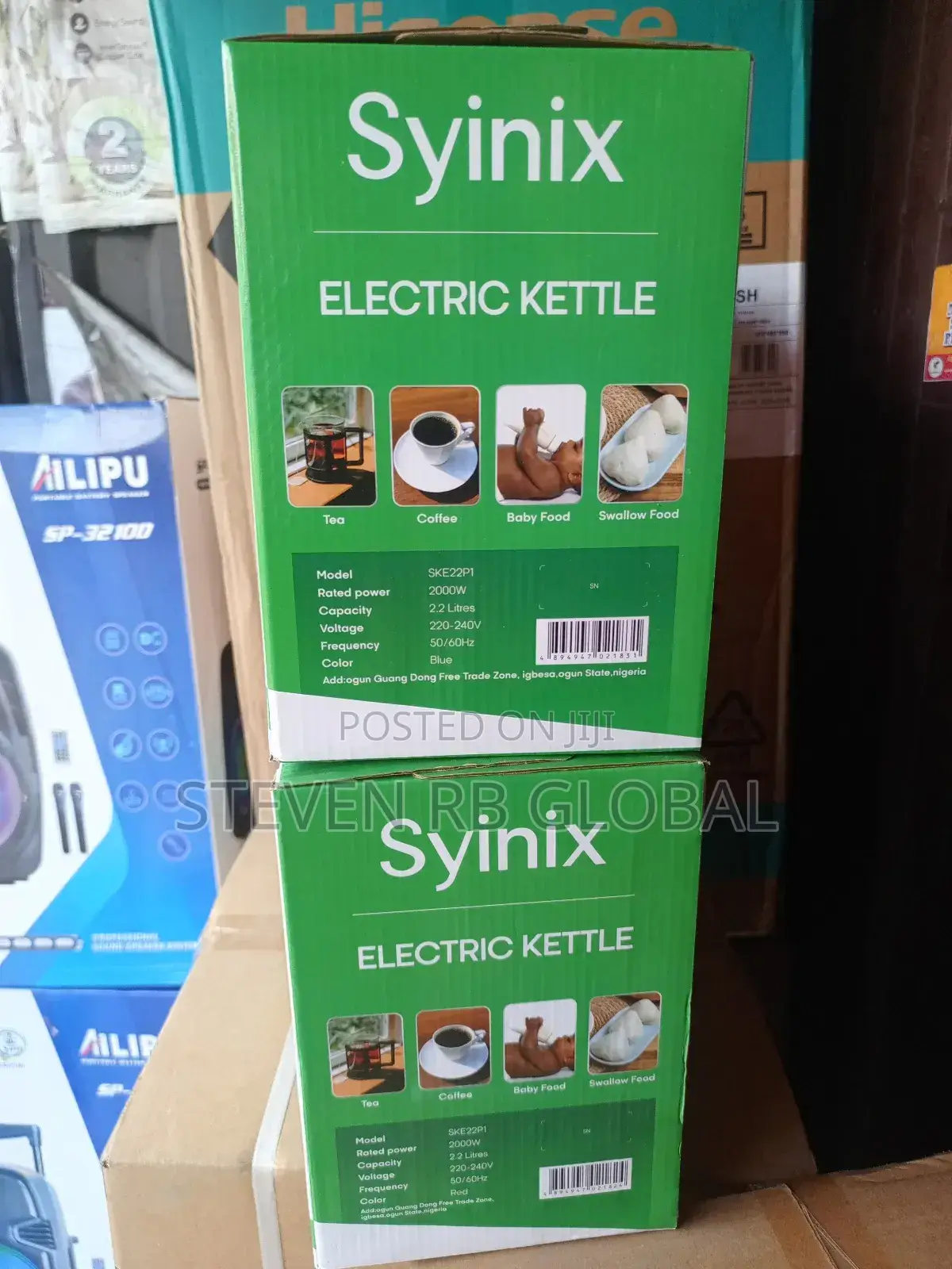 Syinix 2.2l Electric Kettle (Red / Blue) 2.2l | 2000w |Fast Boiling