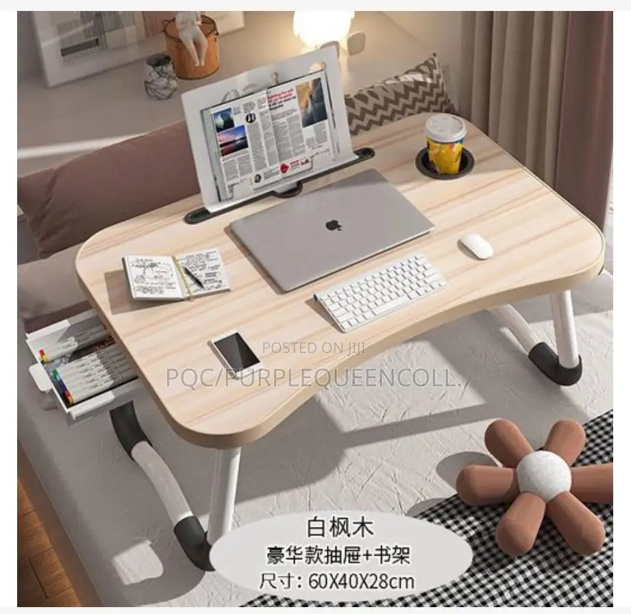 Foldable Multifunctional Bedside Table With Drawer