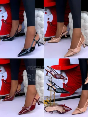 Mature Classy Patent Leather Slingback Pointed-toe Heels. Sizes 37-42