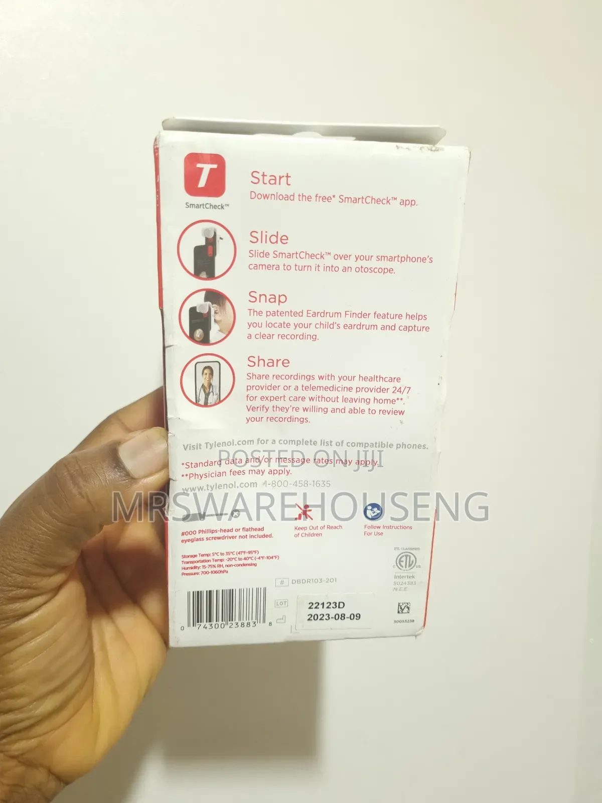 Tylenol Smartcheck Digital Ear Scope, Otoscope With Light