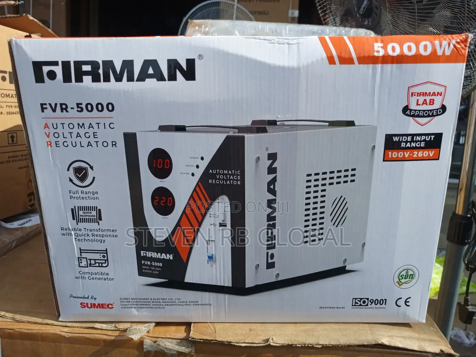 Firman 5000w Stabilizer With Usb Port | FVR-5000