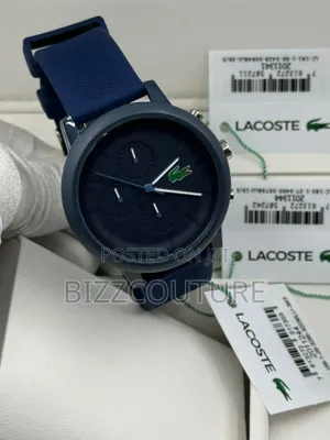 Original Lacoste Blue Faux Leather Strap Quartz Watch in Store