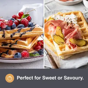 Compact Stainless Steel Dual Belgian Waffle Maker