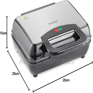 Compact Stainless Steel Dual Belgian Waffle Maker