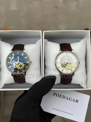 Poedagar Quality Men Genuine Leather Wristwatch