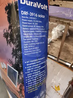 Solar Rechargeable Fan