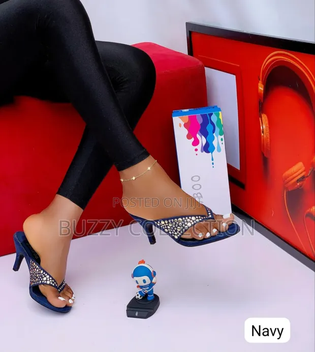 Bamboo Low Heel Slippers in Ikeja Shoes, Buzzy Collections