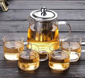 5 in 1 Glass Teapot Set With 4 Cups