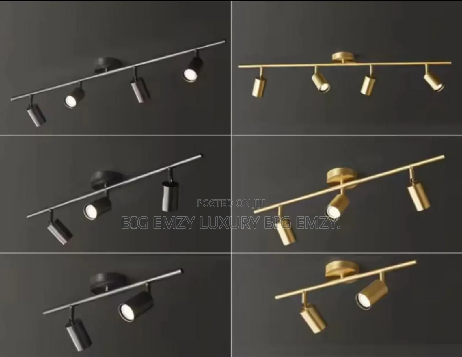 Gold and Black Short Modern Track Lights.