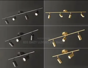 Gold and Black Short Modern Track Lights.