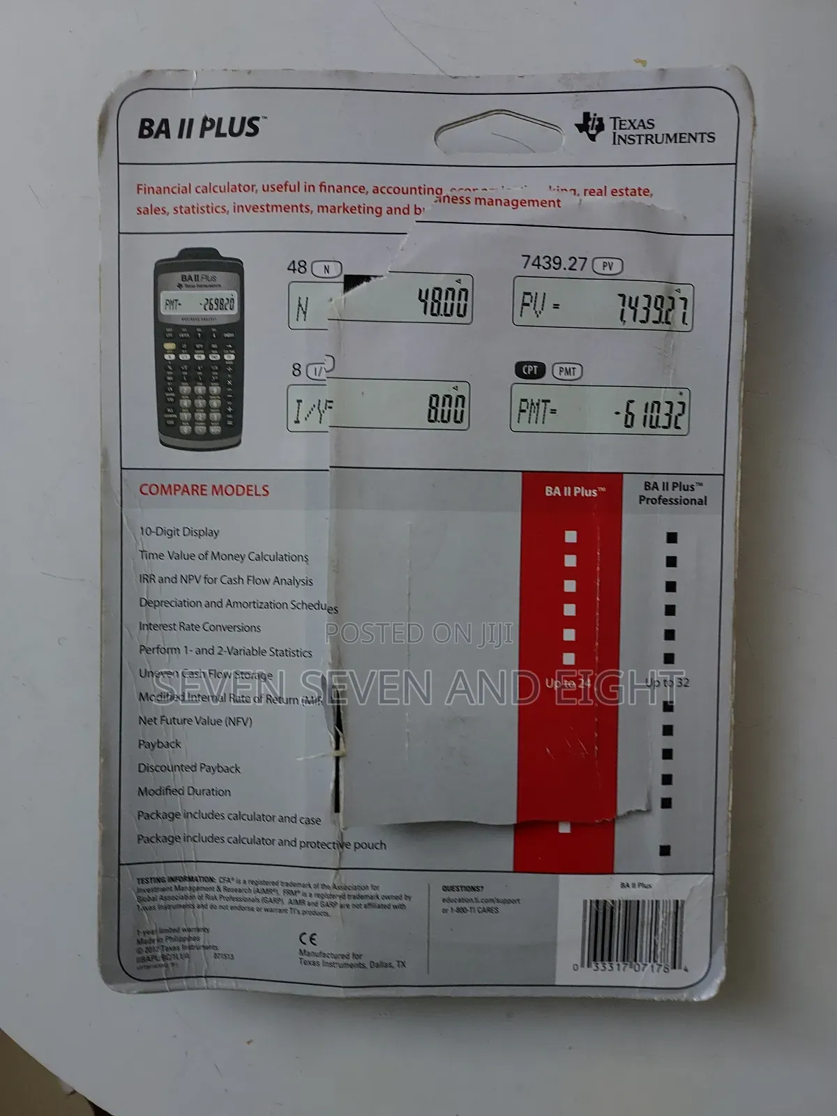 Texas Instruments Ba Ii Plus Calculator - Opened but New in Pack