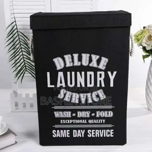 Foldable Fabric Clothes Laundry Basket With Rope Handle,