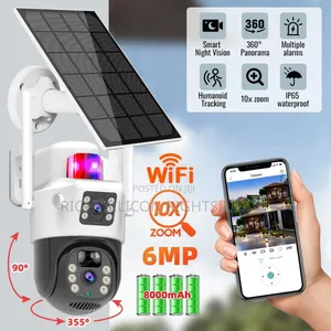 Usa Solar Powered Wireless Security Camera 360°Ptz Wifi Ip Solar