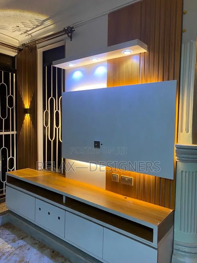 Tv Console With CNC Design Light