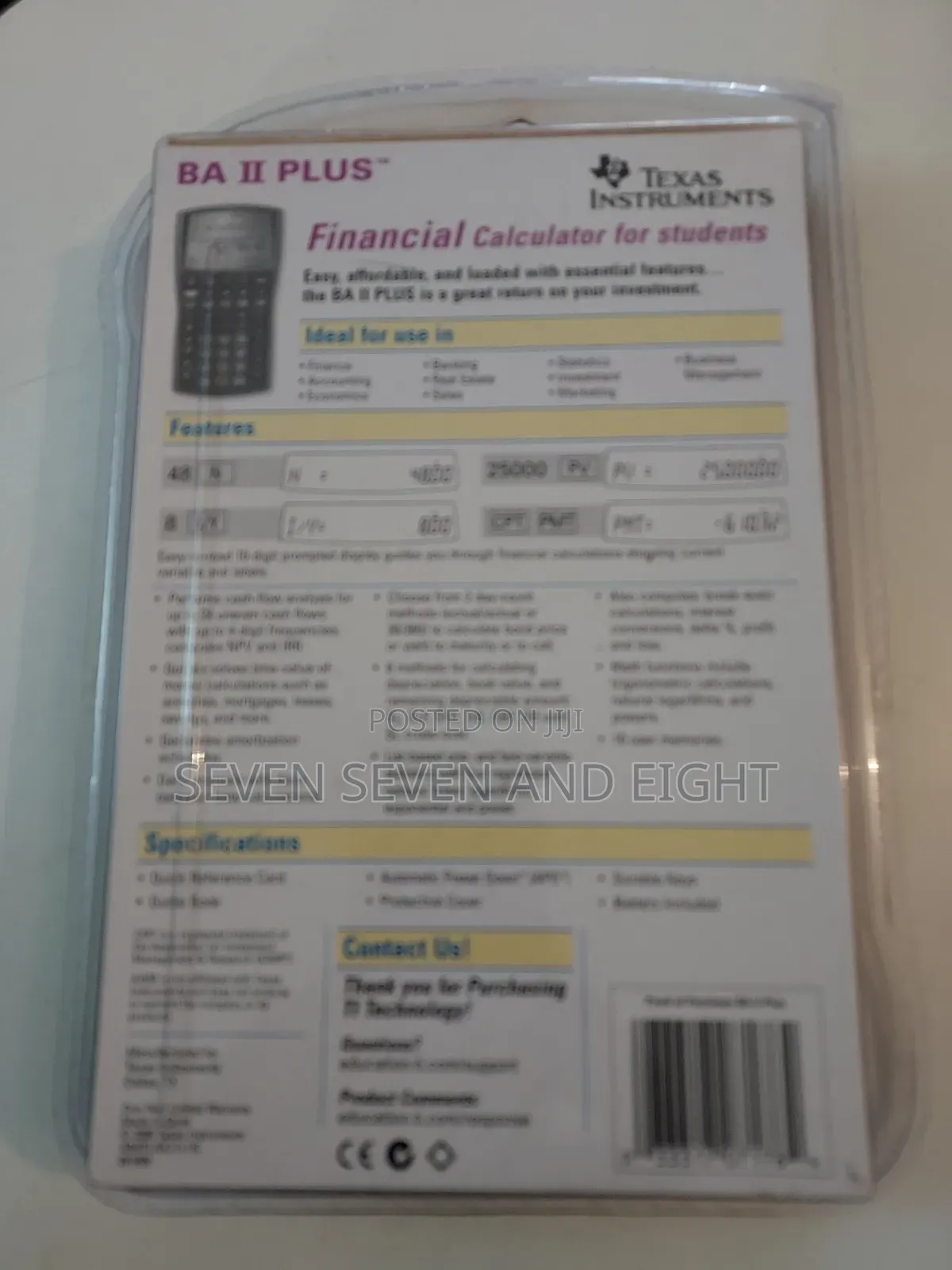 Texas Instruments Ba Ii Plus Calculator - Opened but New in Pack