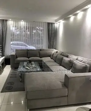 Gray U Shaped  Set of Sofa