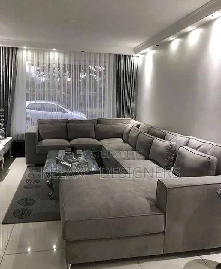 Gray U Shaped  Set of Sofa